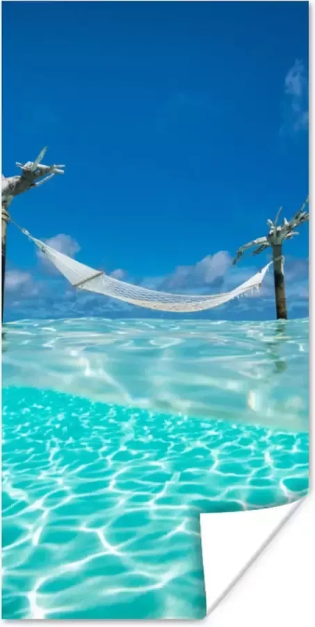 PosterMonkey Poster Zomer Zee Hangmat 20x40 cm
