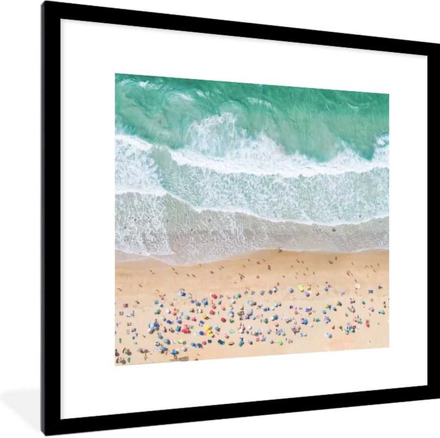 PosterMonkey Fotolijst incl. Poster Zee Strand Parasols Water Zomer 60x80 cm Posterlijst - Foto 2