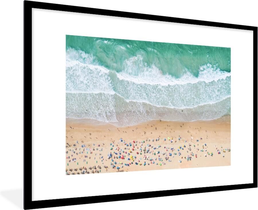 PosterMonkey Fotolijst incl. Poster Zee Strand Parasols Water Zomer 60x90 cm Posterlijst - Foto 2