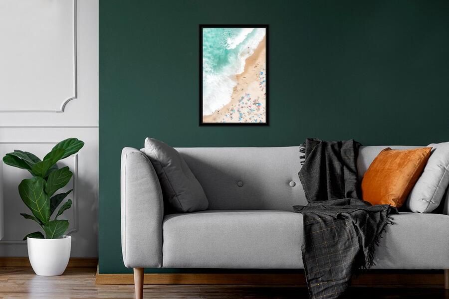 PosterMonkey Fotolijst incl. Poster Zee Strand Parasols Zomer 80x120 cm Posterlijst - Foto 6