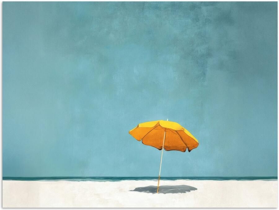 PosterMonkey Poster 160x120 cm Parasol Geel Strand Zee Posters Kamer decoratie Wanddecoratie woonkamer Muurdecoratie slaapkamer XXL