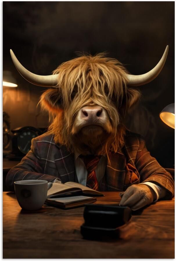 PosterMonkey Poster 60x90 cm Schotse hooglander Dier Pak Bureau Posters Kamer decoratie Wanddecoratie woonkamer Muurdecoratie slaapkamer
