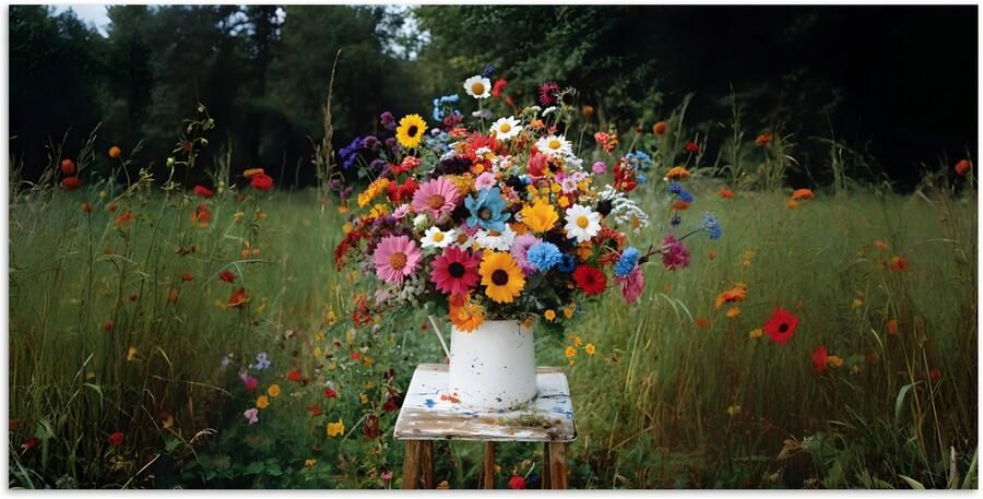 PosterMonkey Poster 40x20 cm Bloemen Krukje Gieter Veld Posters Kamer decoratie Wanddecoratie woonkamer Muurdecoratie slaapkamer