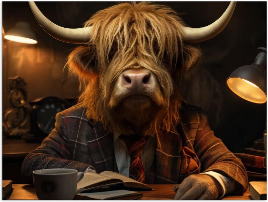 PosterMonkey Poster 40x30 cm Schotse hooglander Dier Pak Bureau Posters Kamer decoratie Wanddecoratie woonkamer Muurdecoratie slaapkamer