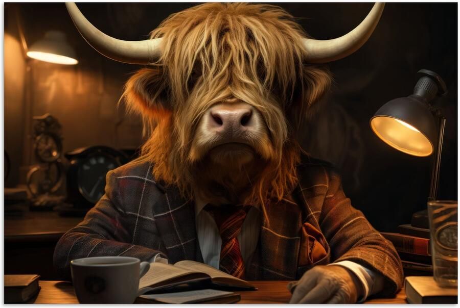 PosterMonkey Poster 60x40 cm Schotse hooglander Dier Pak Bureau Posters Kamer decoratie Wanddecoratie woonkamer Muurdecoratie slaapkamer