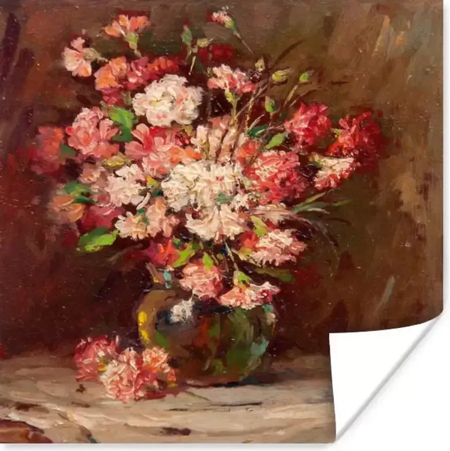 PosterMonkey Stilleven van roze bloemen op een tafel poster papier 30x40 cm klein Foto print op Poster (wanddecoratie woonkamer slaapkamer) - Foto 2