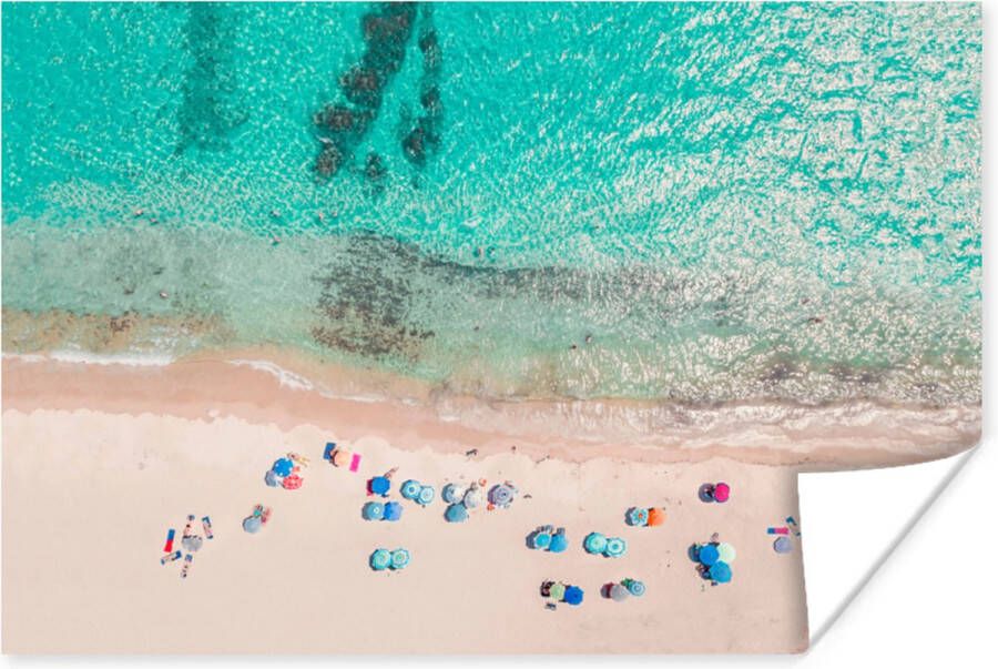 PosterMonkey Poster Zee Strand Zomer Parasols Blauw 180x120 cm XXL - Foto 9