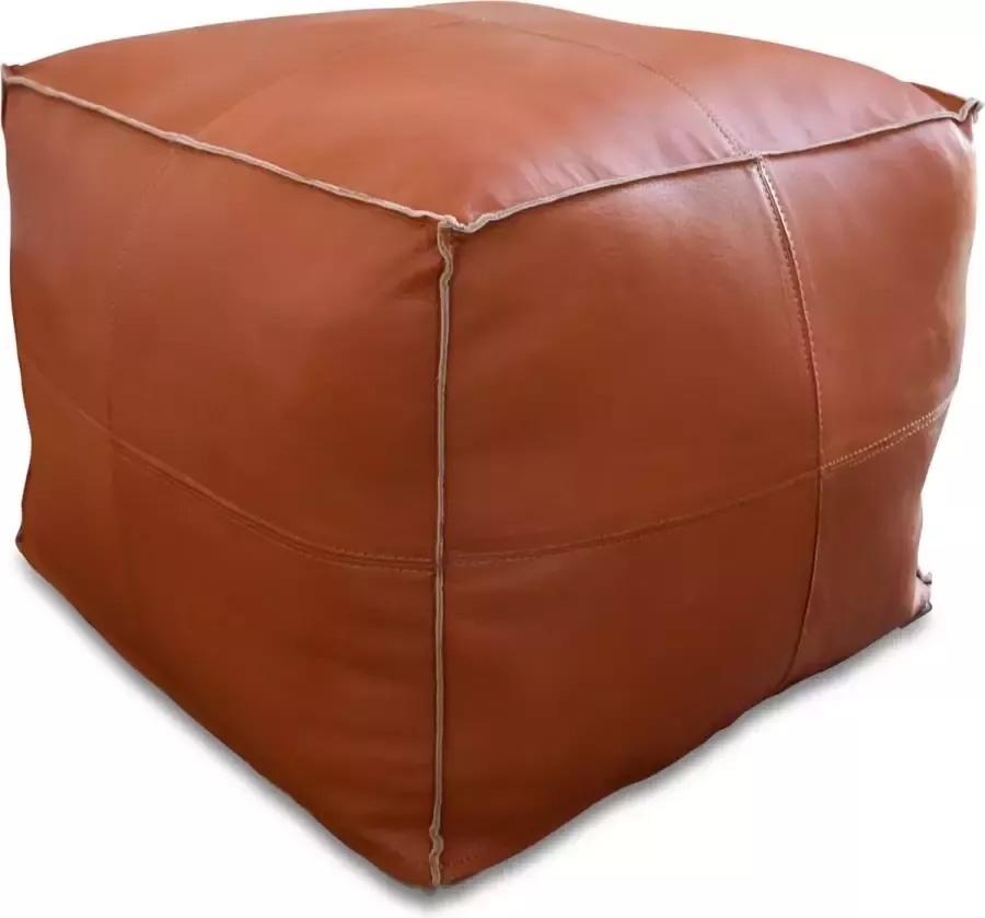 Poufs&Pillows vierkante poef Bruin Handgemaakt en duurzaam 45x45x40 Gevuld geleverd en klaar voor gebruik Heerlijk voetenbankje