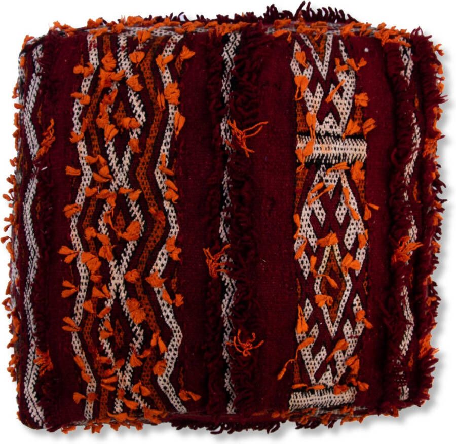 Poufs&Pillows Marokkaanse kelim poef Bohemian vloerkussen handgeweven uit natuurlijke materialen ongevuld K245
