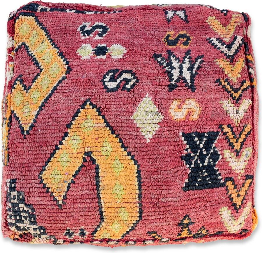 Poufs&Pillows handgeweven vloerkussen Bohemian poef handgeweven unieke kelim uit natuurlijke materialen Gevuld geleverd k930 - Foto 4