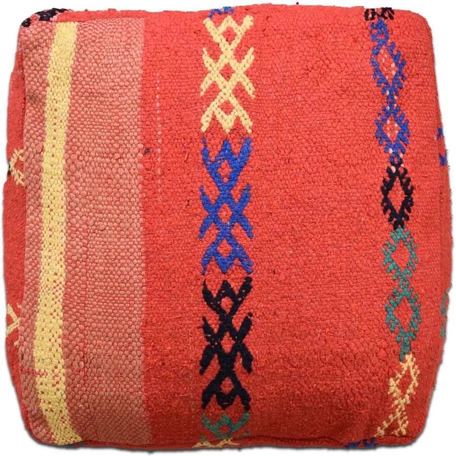 Poufs&Pillows handgeweven vloerkussen Bohemian poef handgeweven unieke kussen uit natuurlijke materialen Gevuld geleverd k863