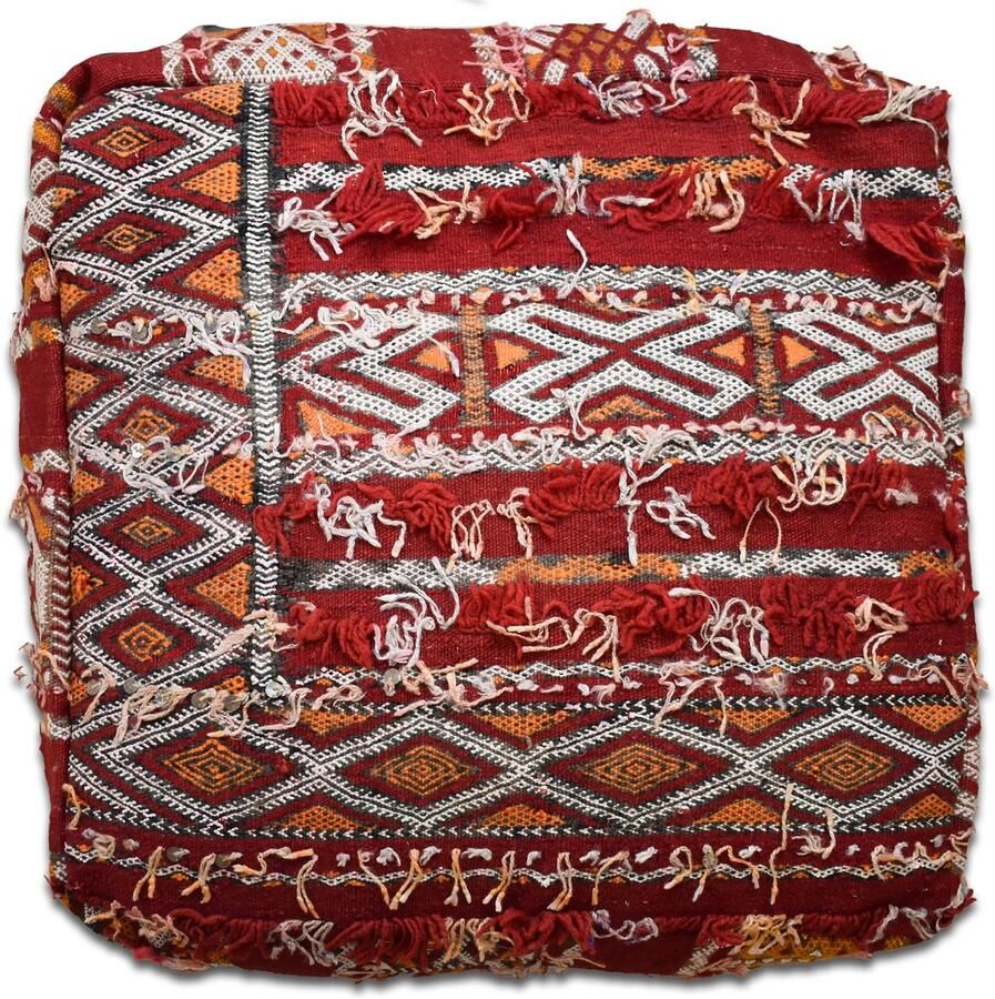 Poufs&Pillows handgeweven vloerkussen Bohemian poef handgeweven unieke kussen uit natuurlijke materialen Gevuld geleverd k863 - Foto 2