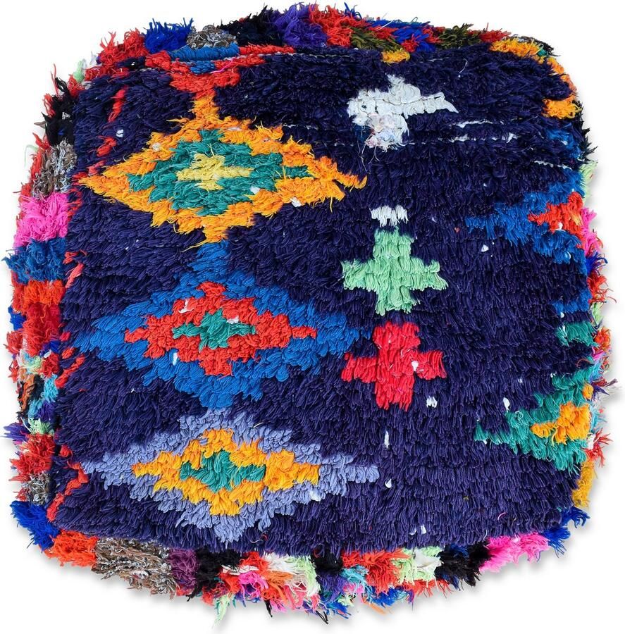 Poufs&Pillows Marokkaanse kelim poef Bohemian vloerkussen handgeweven uit natuurlijke materialen ongevuld K496