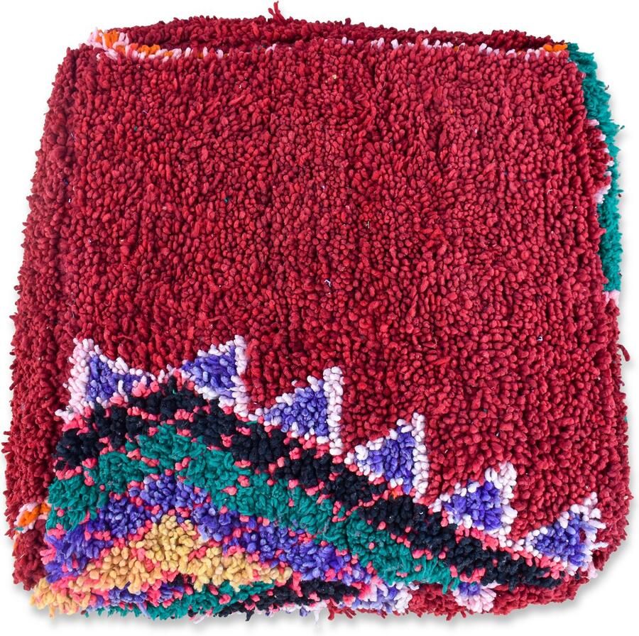 Poufs&Pillows Marokkaans poef vloerkussen Uniek en handgemaakt 60x60x20 CM Gevuld geleverd Kleurrijk palletkussen k937