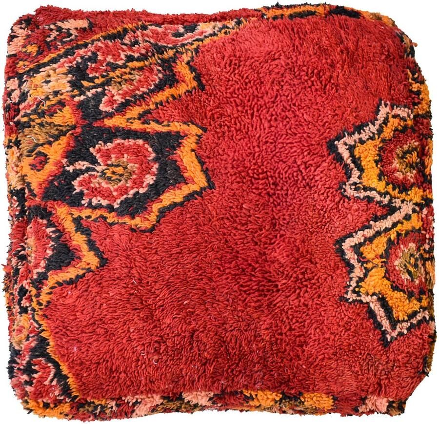 Poufs&Pillows Marokkaans poef vloerkussen Uniek en handgemaakt 60x60x20 CM Gevuld geleverd Kleurrijk palletkussen k1051 - Foto 2