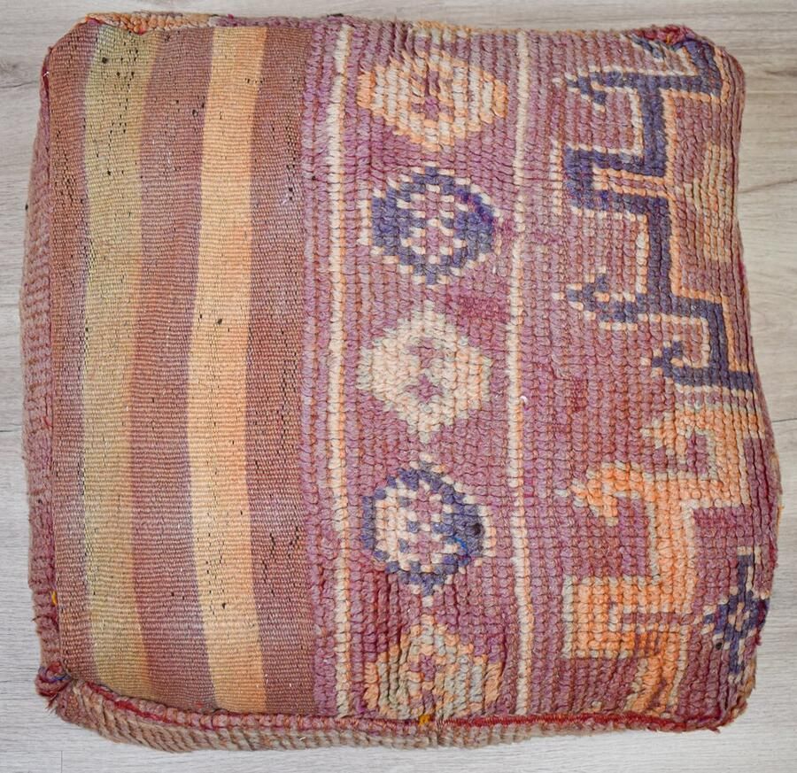 Poufs&Pillows Marokkaans vloerkussen Bohemian kussen handgeweven unieke kelim poef uit natuurlijke materialen Gevuld geleverd - Foto 2