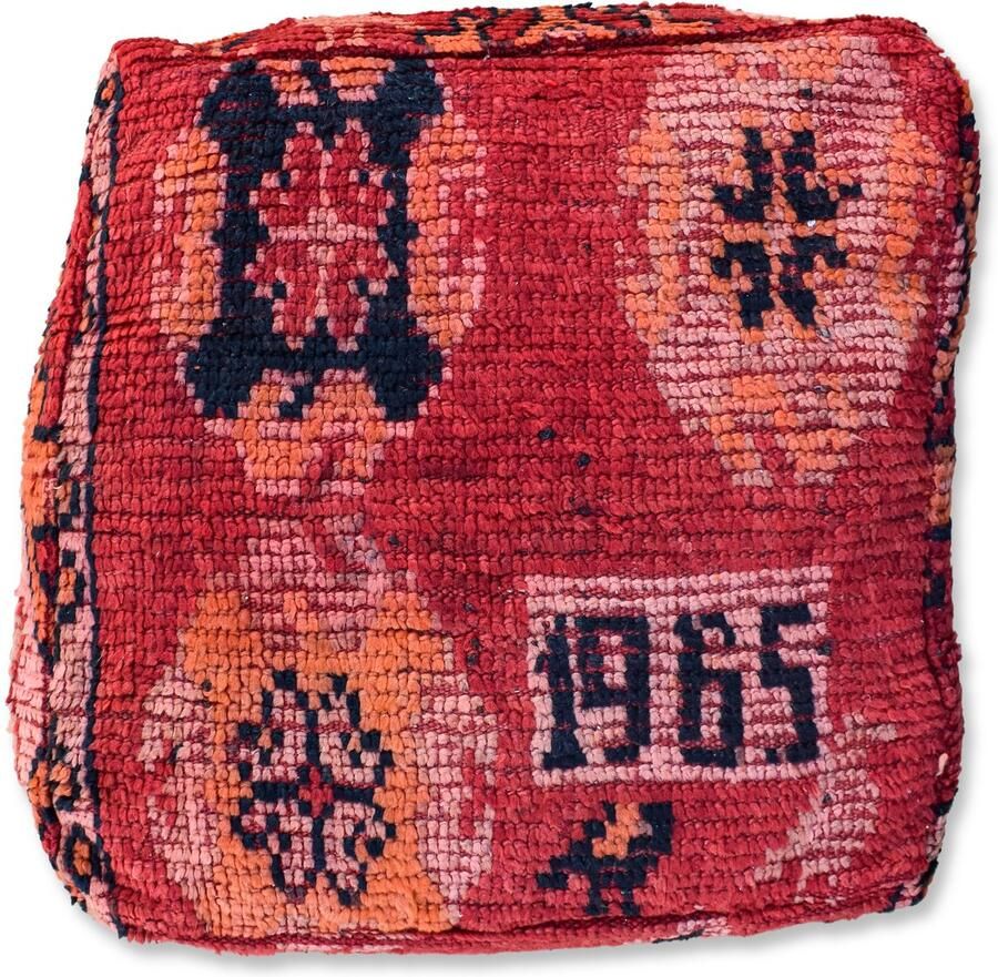 Poufs&Pillows Marokkaans vloerkussen Bohemian kussen handgeweven unieke kelim poef uit natuurlijke materialen Gevuld geleverd