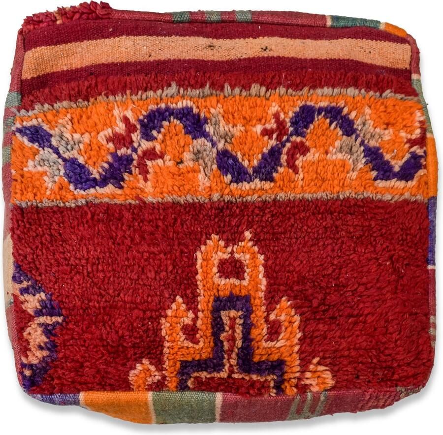 Poufs&Pillows Marokkaans vloerkussen Bohemian poef handgeweven unieke kelim uit natuurlijke materialen Gevuld geleverd k1397 - Foto 2