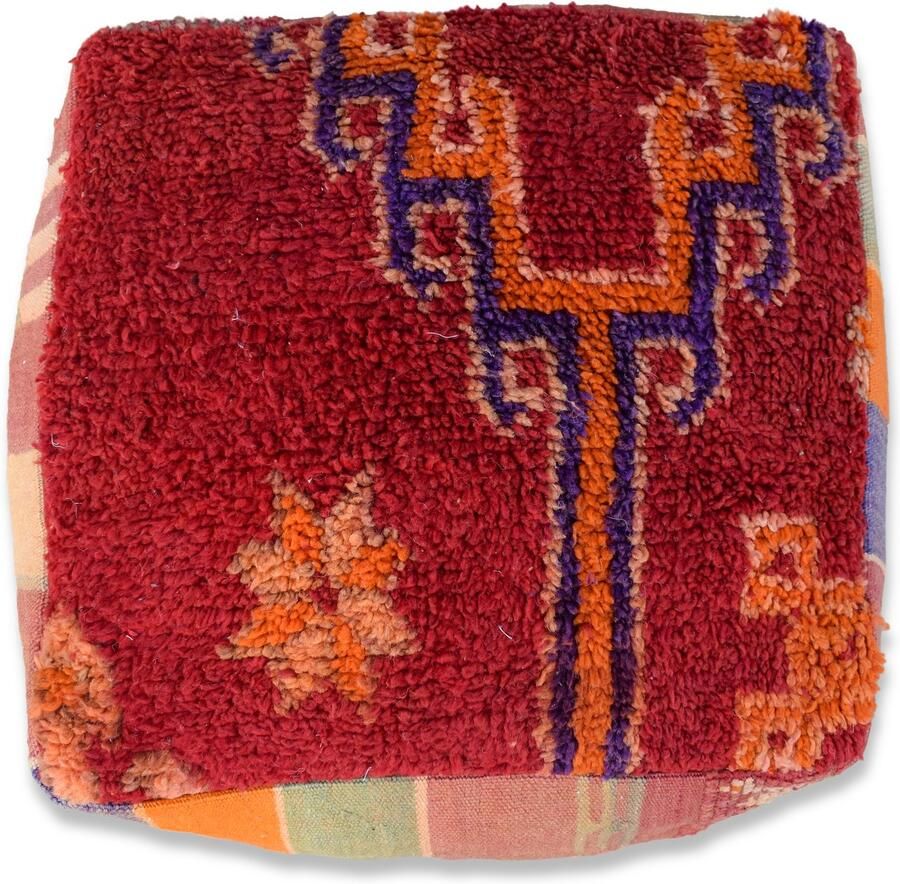 Poufs&Pillows Marokkaans vloerkussen Bohemian poef handgeweven unieke kelim uit natuurlijke materialen Gevuld geleverd k1397 - Foto 3