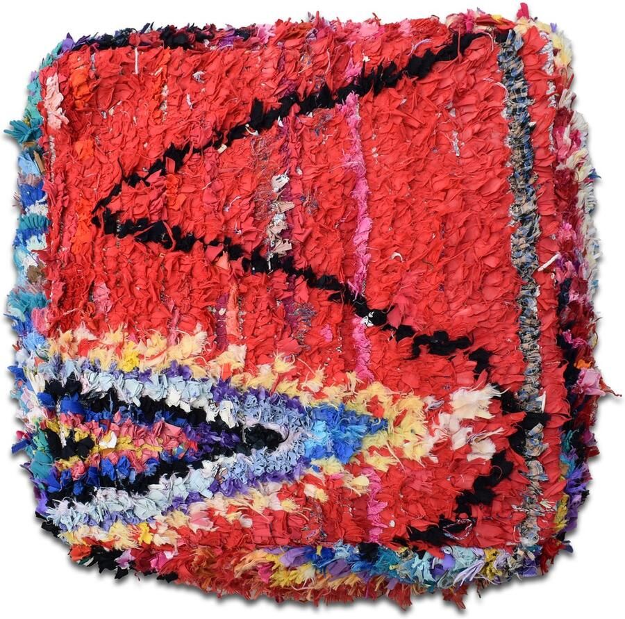 Poufs&Pillows Marokkaans vloerkussen Bohemian poef handgeweven unieke kelim uit natuurlijke materialen Gevuld geleverd k1145 - Foto 3