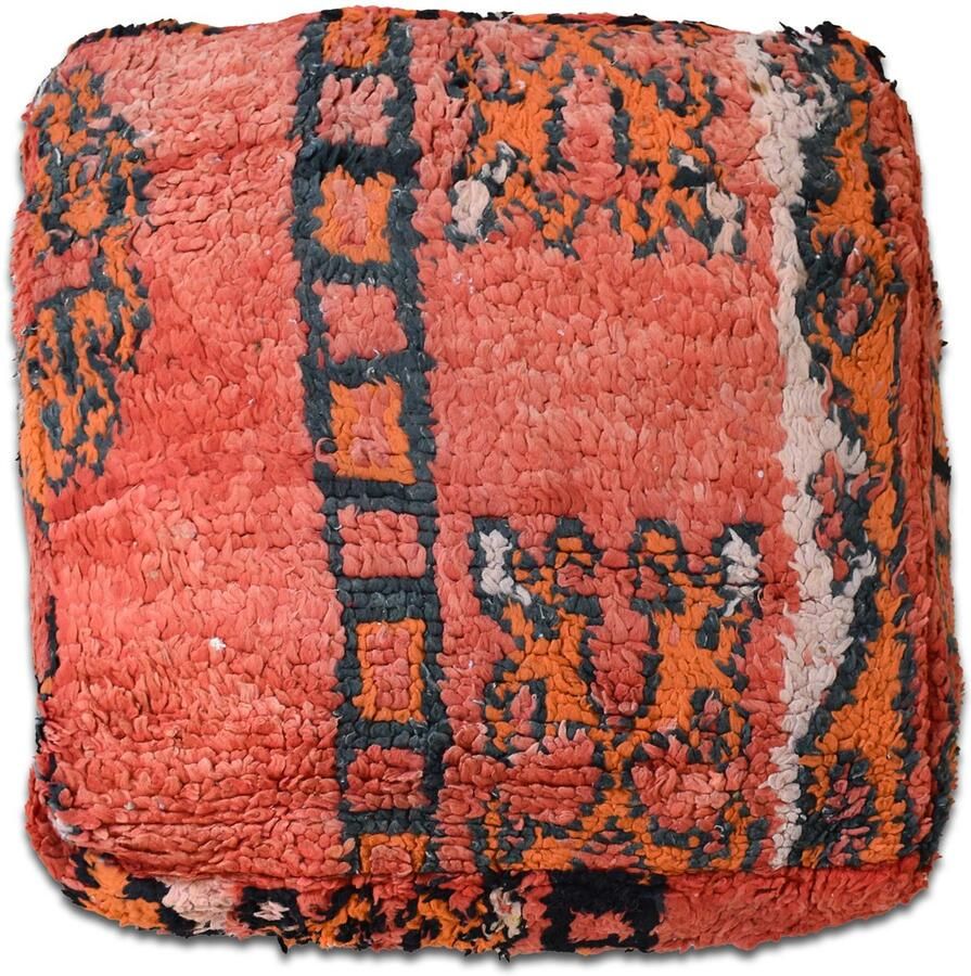 Poufs&Pillows Marokkaans vloerkussen Bohemian poef handgeweven unieke kelim uit natuurlijke materialen Gevuld geleverd k1145 - Foto 2