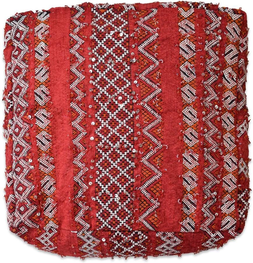 Poufs&Pillows Marokkaanse kelim poef Bohemian vloerkussen handgeweven uit natuurlijke materialen ongevuld K1120 - Foto 2