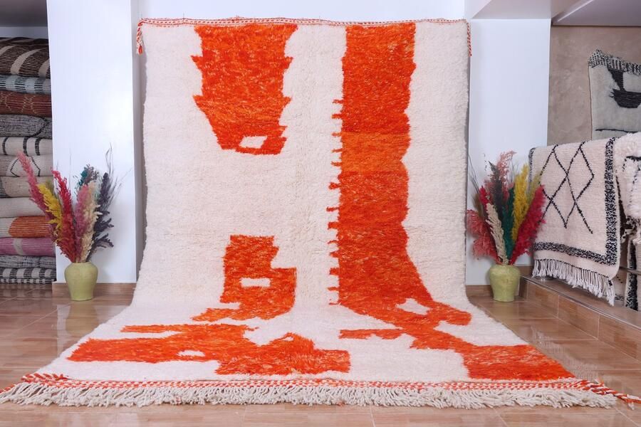 Poufs&Pillows Traditioneel Azilal vloerkleed 300 x 200 cm handgeweven kunstwerk Kleurrijk en uniek 100% wol hoogpolig tapijt