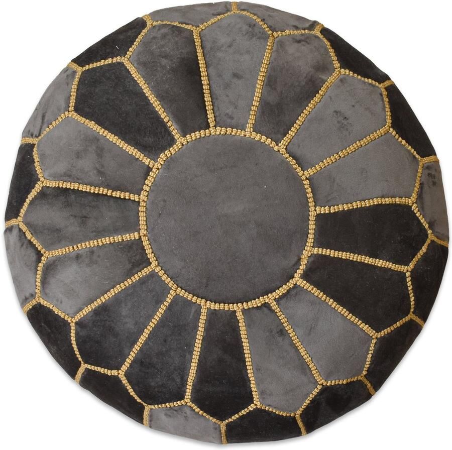 Poufs&Pillows Velvet poef Bruingrijs Ronde poef Fluwelen poef Handgemaakt en uniek Gevuld geleverd Ideaal voor je woon- slaap- of kinderkamer