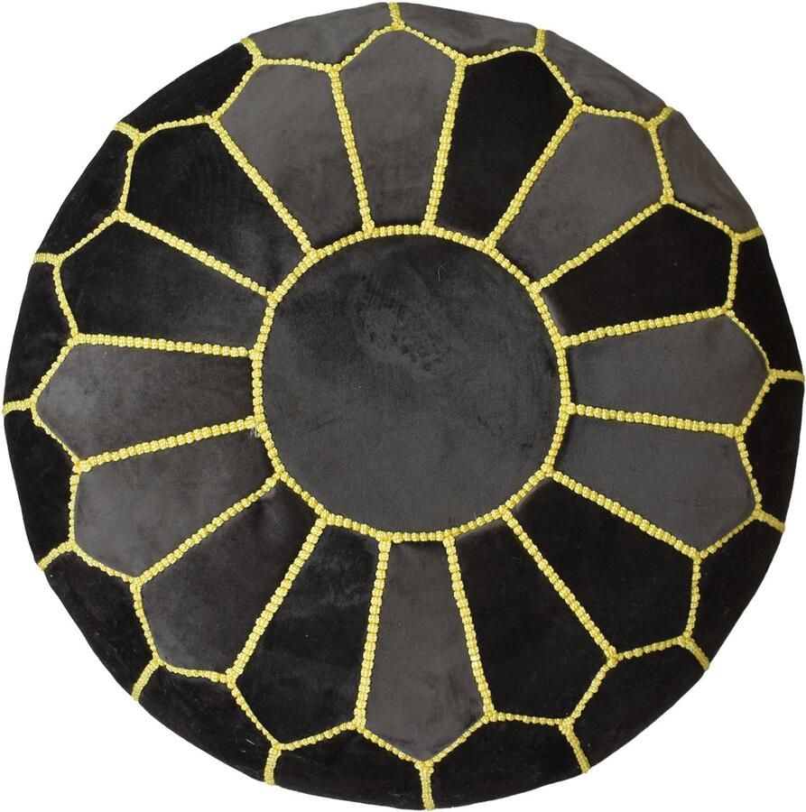 Poufs&Pillows Velvet poef Grijsbruin Ronde poef Fluwelen poef Handgemaakt en uniek Gevuld geleverd Ideaal voor je woon- slaap- of kinderkamer