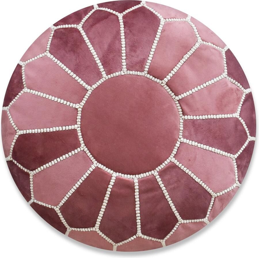 Poufs&Pillows Velvet poef Oranje Ronde poef Fluwelen poef Handgemaakt en uniek Gevuld geleverd Ideaal voor je woon- slaap- of kinderkamer