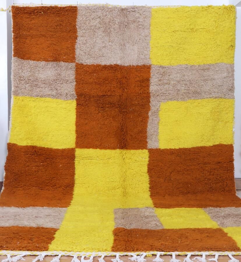 Poufs&Pillows Traditioneel Marrokkaans Mrirt XL vloerkleed 310 x 210 cm handgeweven kunstwerk Kleurrijk en uniek 100% wol hoogpolig tapijt