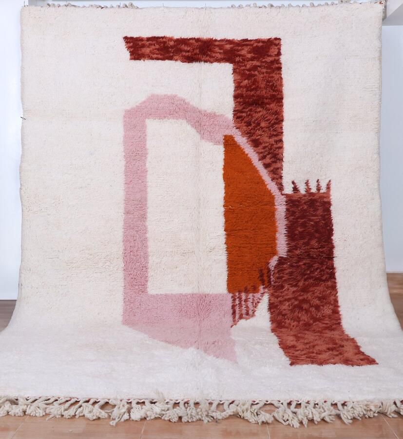 Poufs&Pillows Vloerkleed Marokkaans Vloerkleed 300 x 215 cm – Handgemaakt Kleurrijk & Uniek Gemaakt van 100% wol Hoogpolig Azilal Tapijt