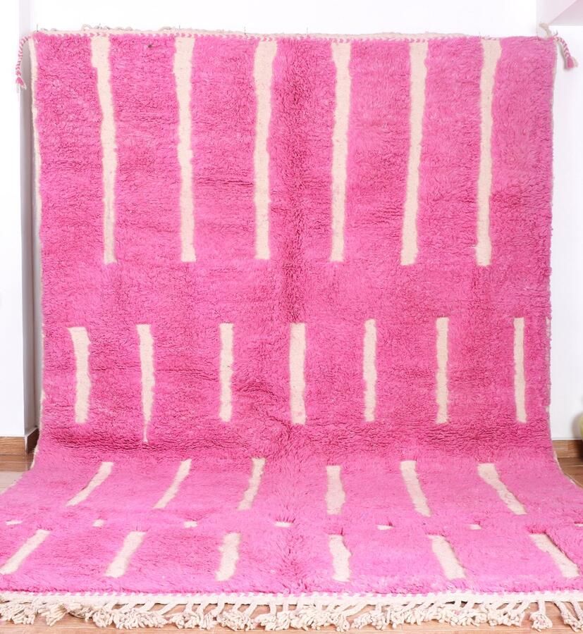 Poufs&Pillows Vloerkleed Vintage Marokkaans Vloerkleed 300 x 180 cm Handgemaakt Kleurrijk & Uniek Gemaakt van 100% wol Hoogpolig Beni Mguild Tapijt