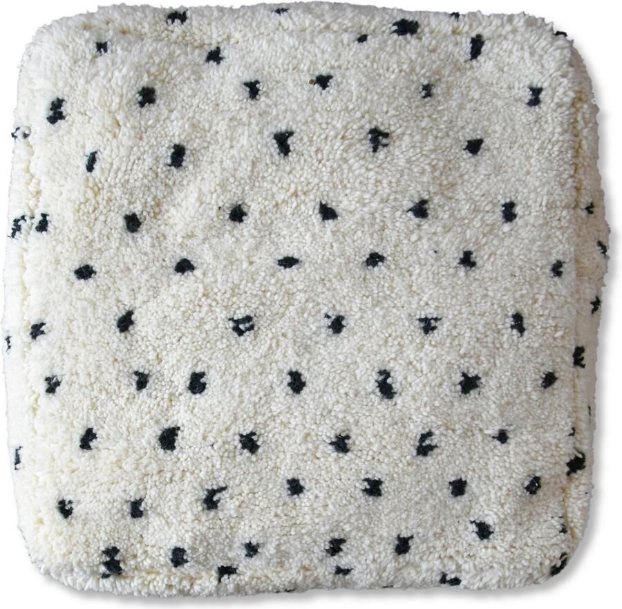 Poufs&Pillows Vloerkussen dalmatier Stoffen poef 60x60x25cm Fluffy poef Hondenkussen Gevuld geleverd