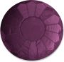 Poufs&Pillows Velvet poef geel Ronde poef Fluwelen poef Handgemaakt en uniek Gevuld geleverd Ideaal voor je woon- slaap- of kinderkamer geel met blauw stiksel - Thumbnail 2