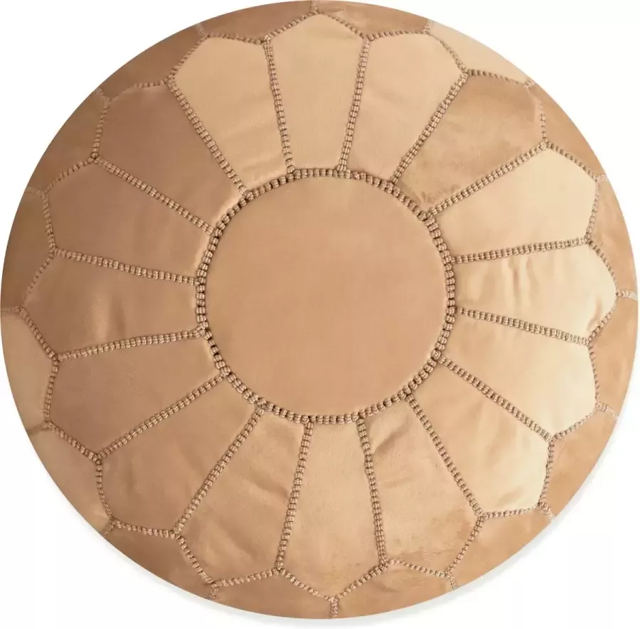 Poufs&Pillows Velvet poef gold brown Ronde poef Fluwelen poef Handgemaakt en uniek Gevuld geleverd Ideaal voor je woon- slaap- of kinderkamer - Foto 3