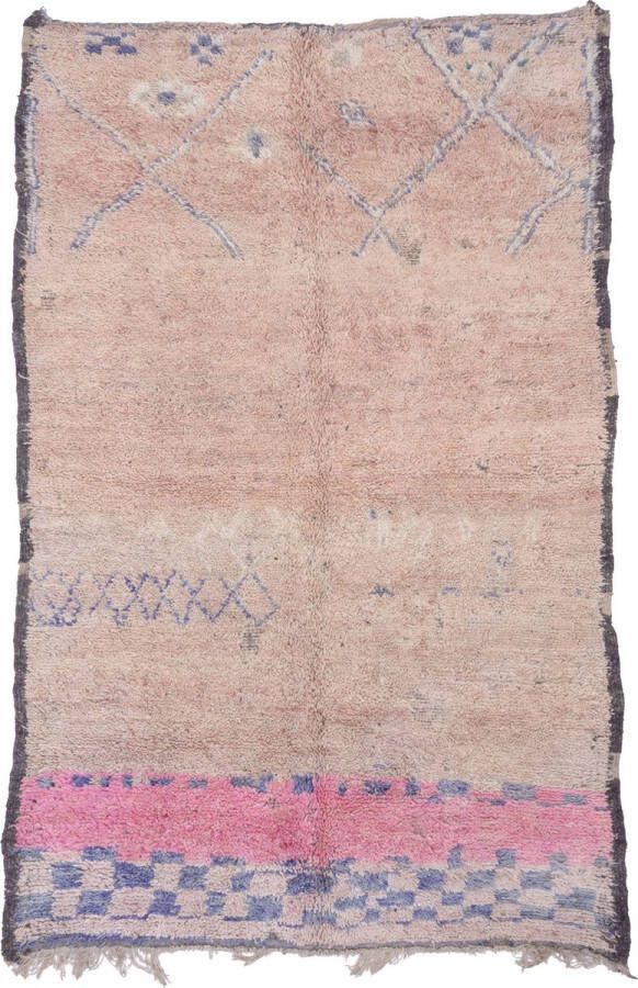 Poufs&Pillows Vloerkleed Vintage Marokkaans Vloerkleed 290 x 190 cm Handgemaakt Kleurrijk & Uniek Gemaakt van 100% wol Hoogpolig Beni Mguild Tapijt - Foto 2