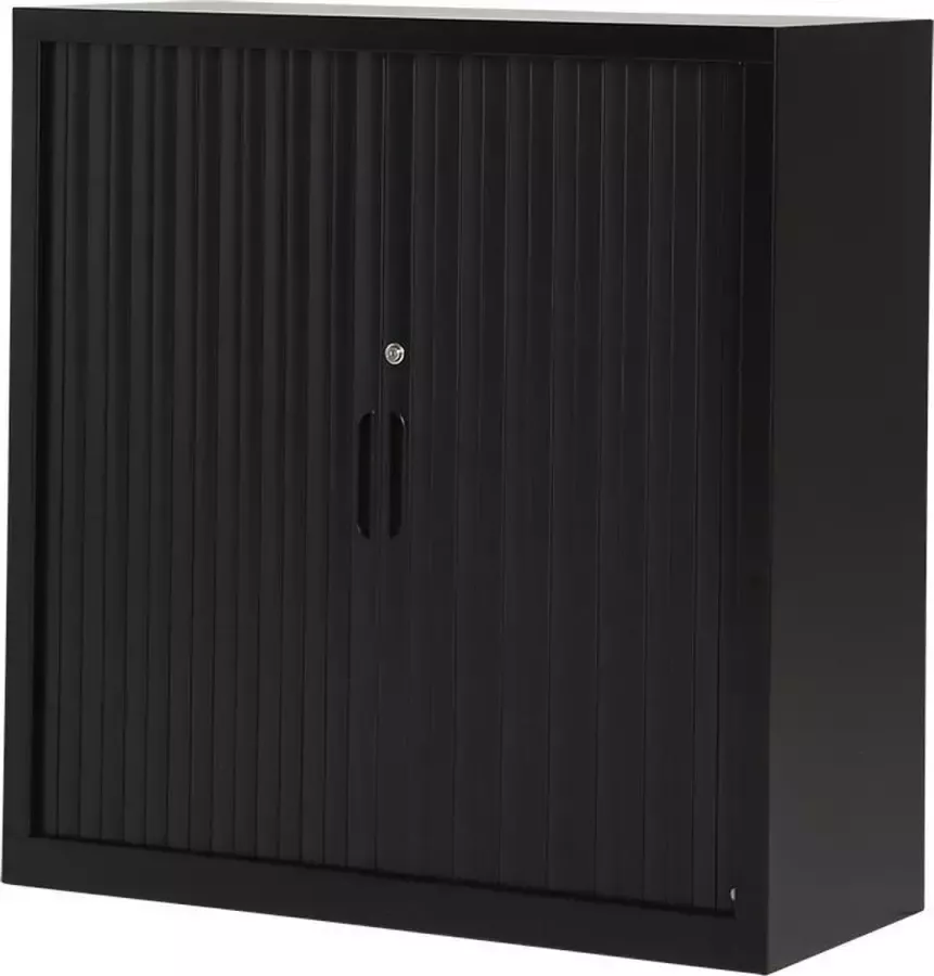 Povag Metalen roldeurkast Archiefkast Kantoorkast I 104x100x43.5 cm I Zwart I RKP-103 I