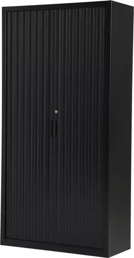 Povag Metalen roldeurkast Archiefkast Kantoorkast I 199x100x43.5 cm I Zwart I RKP-101 I