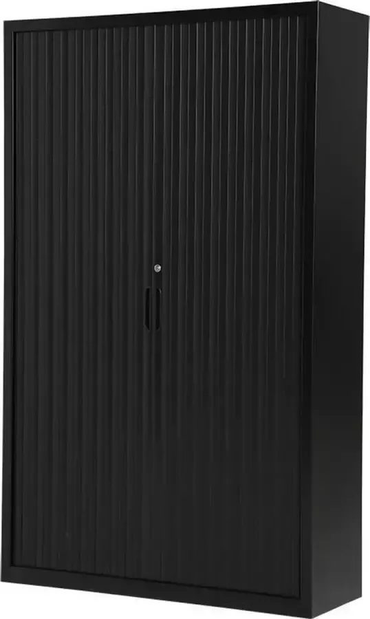 Povag Metalen roldeurkast Archiefkast Kantoorkast I 199x120x43.5 cm I Zwart I RKP-102 I