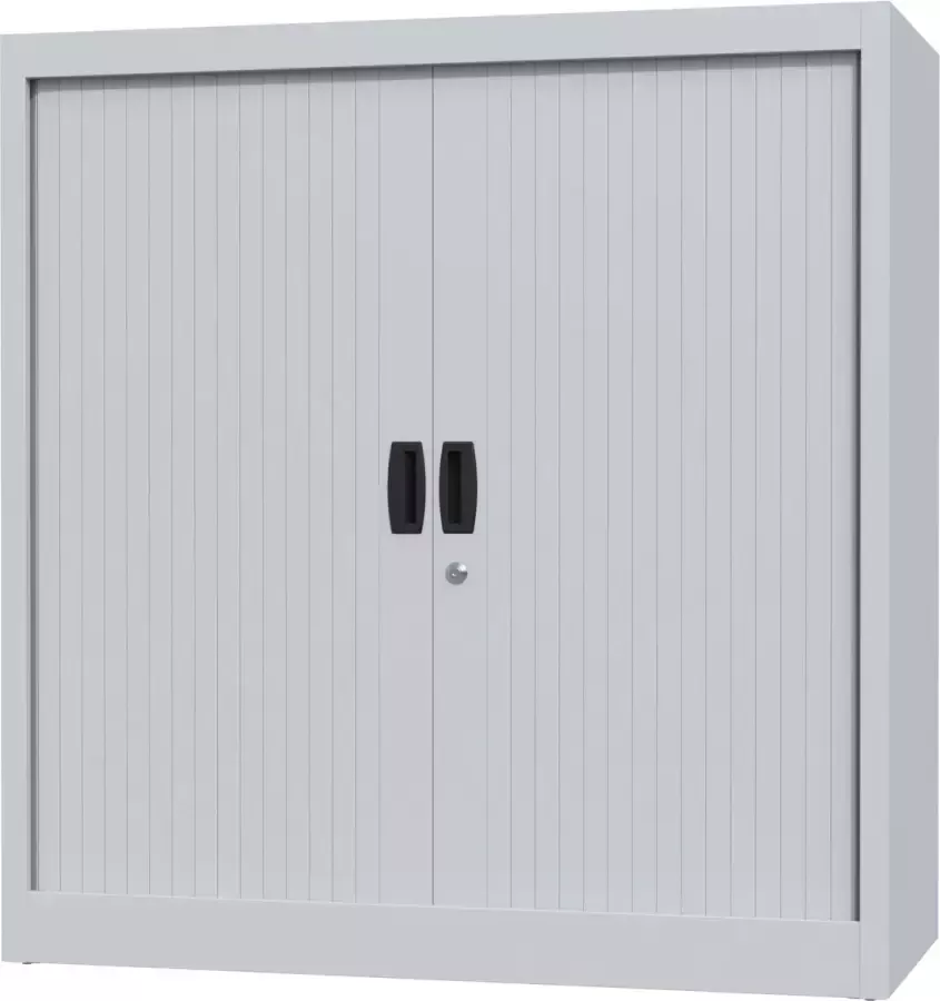 Povag Roldeurkast rolluikkast archiefkast goedkope archiefkast stalen kantoorkast 135x100x45 cm Lichtgrijs BRP-103