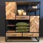 Prachtmeubels Buffetkast Jaivy met 2 deuren 160x40x200 cm mangohout en metaal - Thumbnail 2