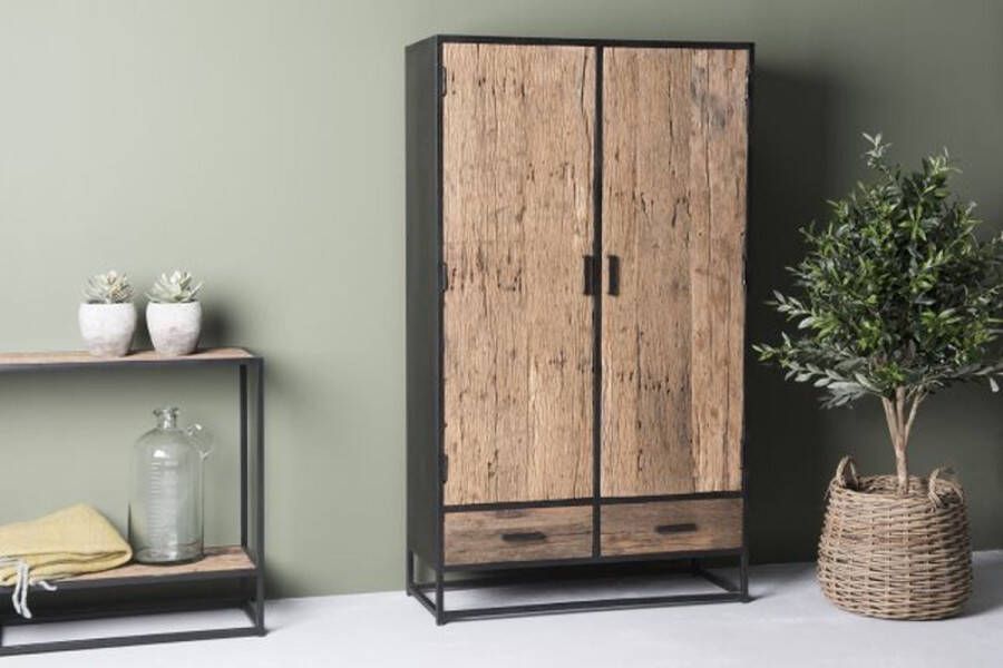 Prachtmeubels Buffetkast Noah 100x40x175 cm mangohout en metaal
