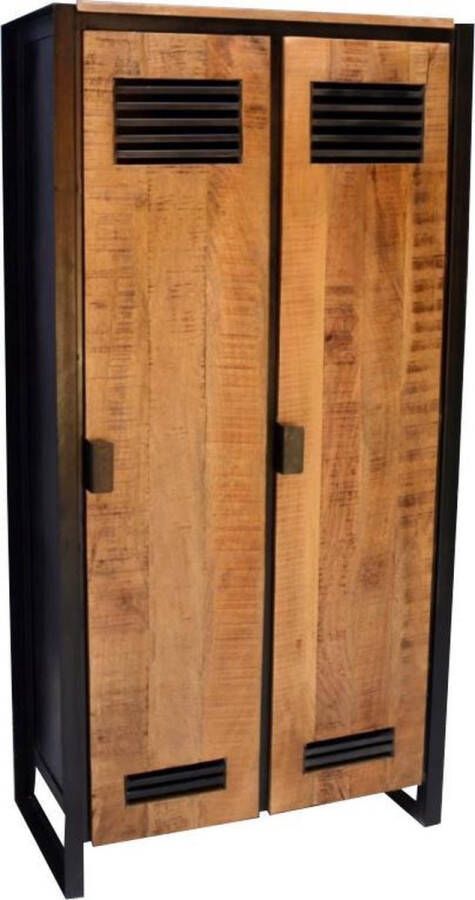 Prachtmeubels Buffetkast Valerie met 2 deuren 80x40x160 cm mangohout en metaal