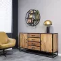 Mangoe Meubels Dressoir Sven 165x45x75 cm mangohout en metaal - Thumbnail 1