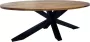 Mangoe Meubels Eettafel ovaal 220x100x76 cm mangohout en metaal - Thumbnail 1