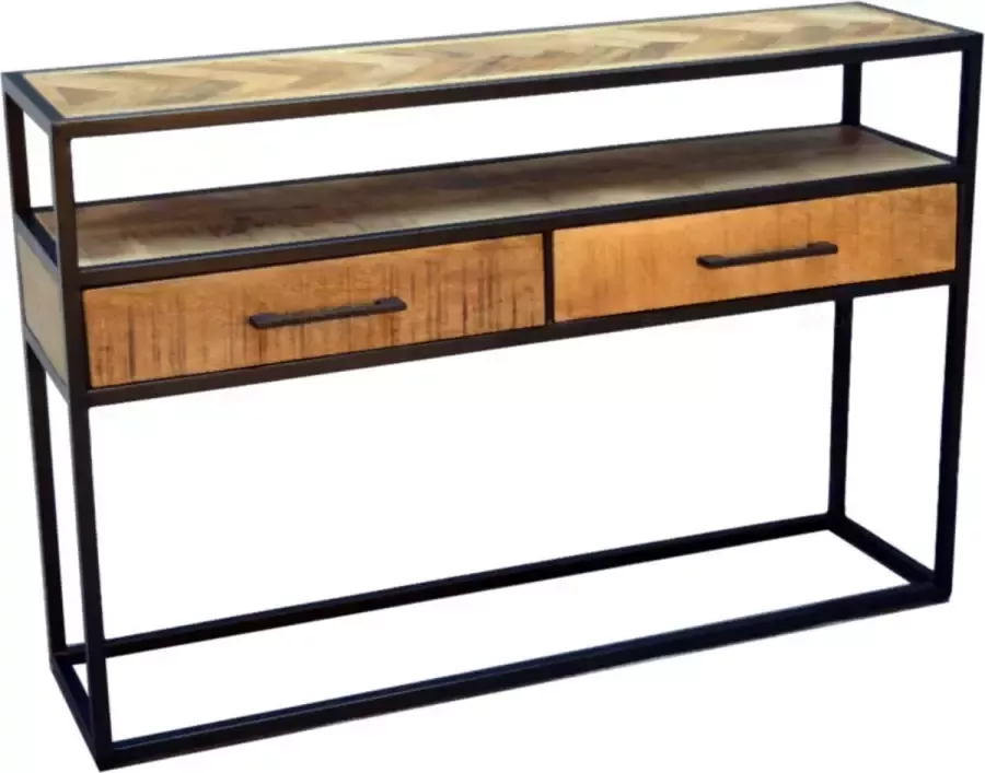 Mangoe Meubels Sidetable Jaivy 120x30x78cm mangohout en metaal