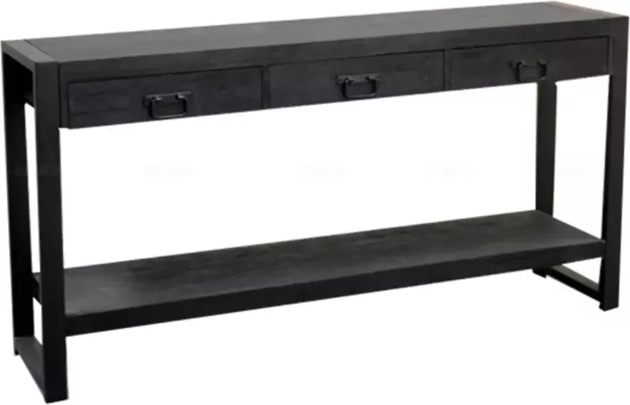 Mangoe Meubels Sidetable Lucas 150x35x76cm zwart mangohout