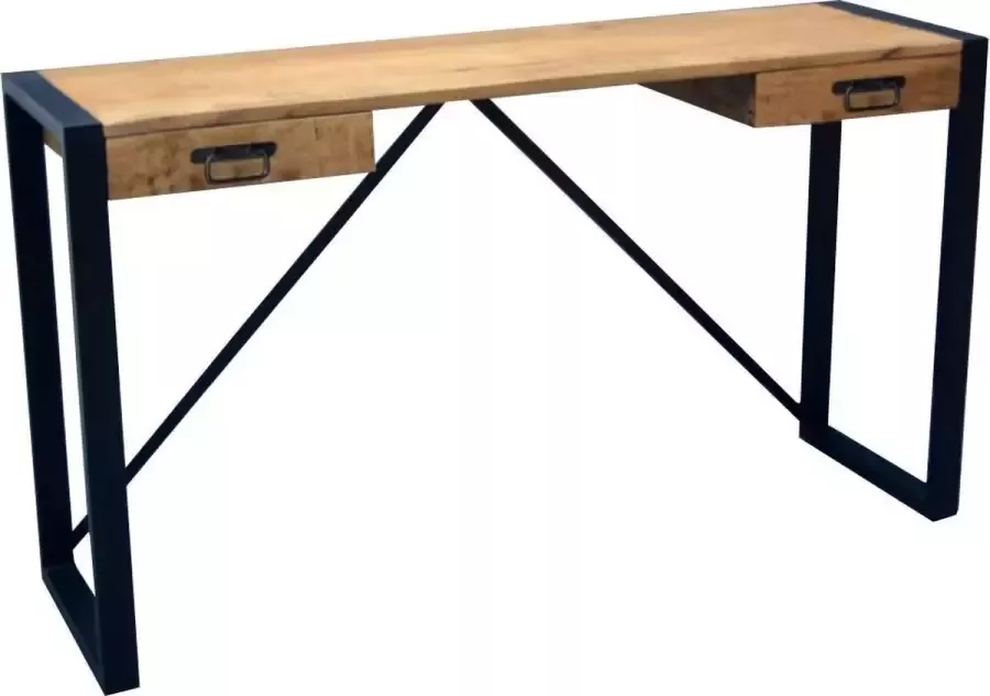 Mangoe Meubels Sidetable Lucas met 2 laden mangohout en metaal
