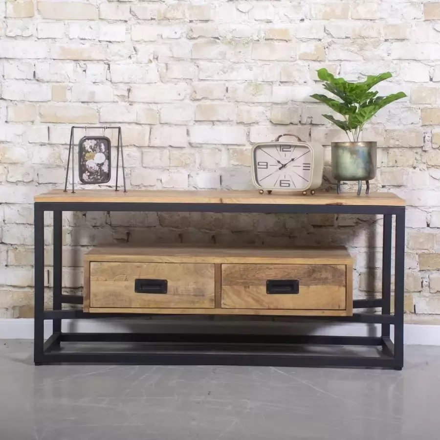 Mangoe Meubels Tv meubel industrieel 110x40x50 cm mangohout